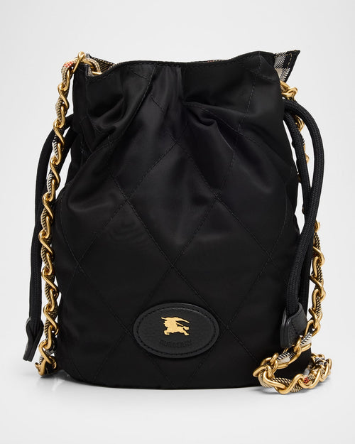 Horseshoe Quilted Nylon Pouch Bag