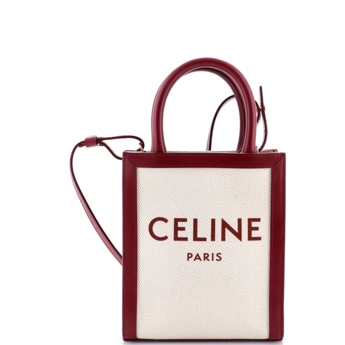Celine CELINE Vertical Cabas Tote Canvas with Leather Mini