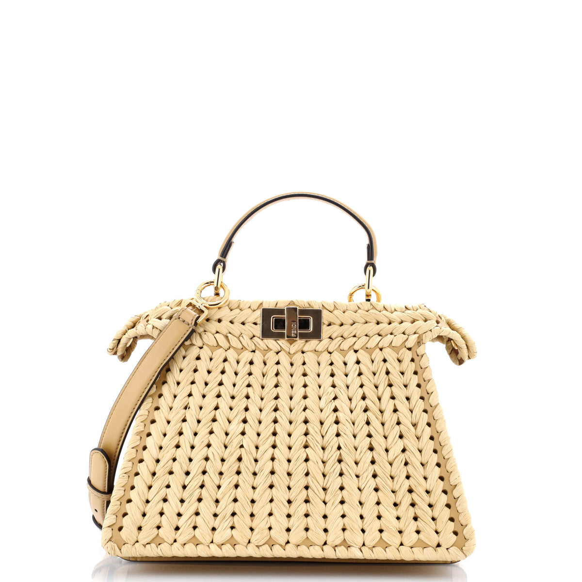 Fendi FENDI Peekaboo ISeeU Bag Raffia Small