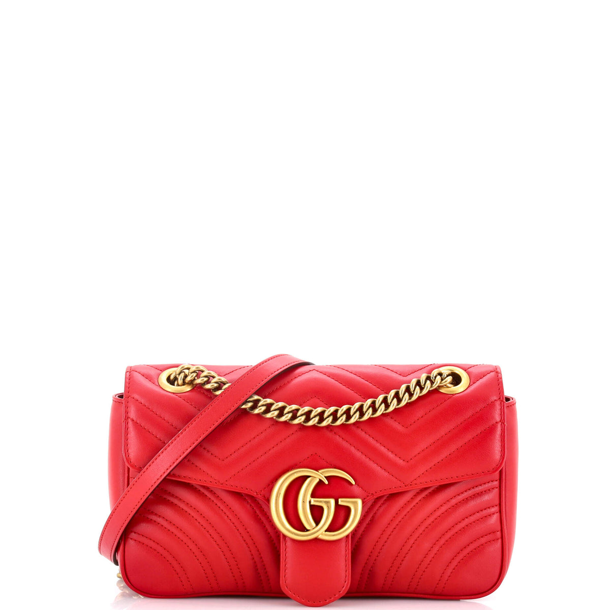 Gucci GUCCI GG Marmont Flap Bag Matelasse Leather Small