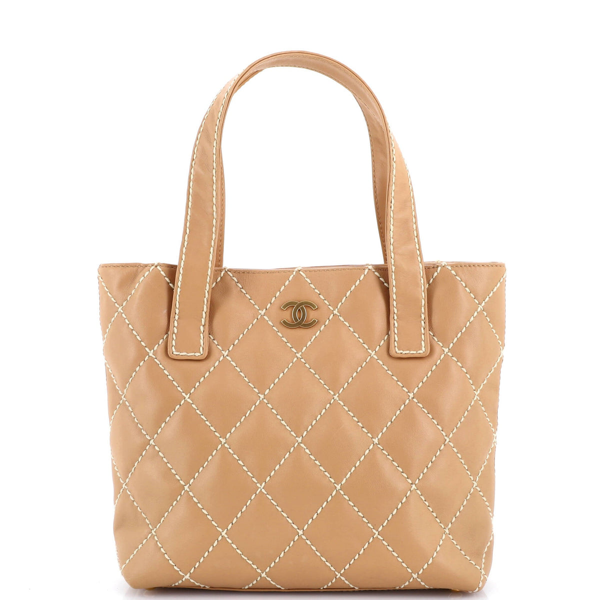 Chanel CHANEL Surpique Tote Quilted Leather Small