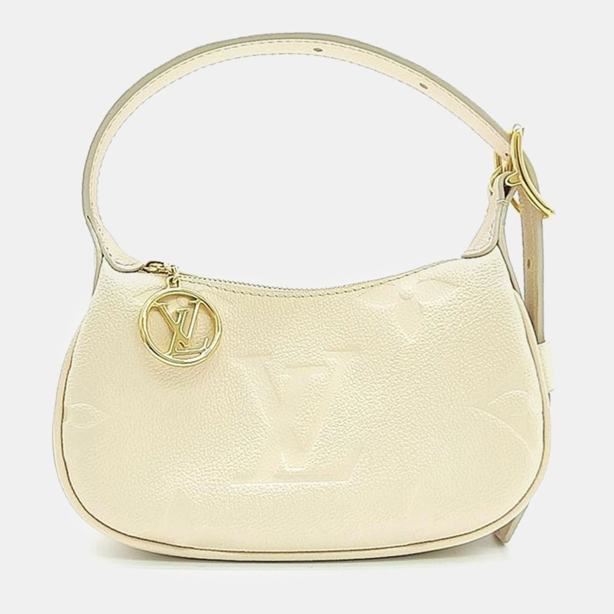 Louis Vuitton Cream Leather Empreinte Mini Moon Shoulder Bag