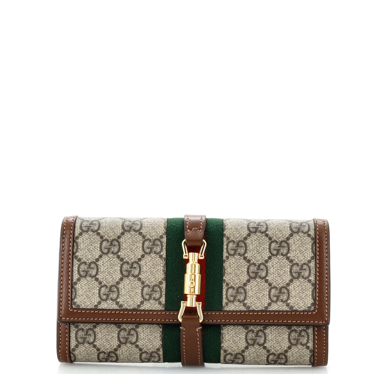 Gucci GUCCI Jackie 1961 Continental Chain Wallet GG Coated Canvas
