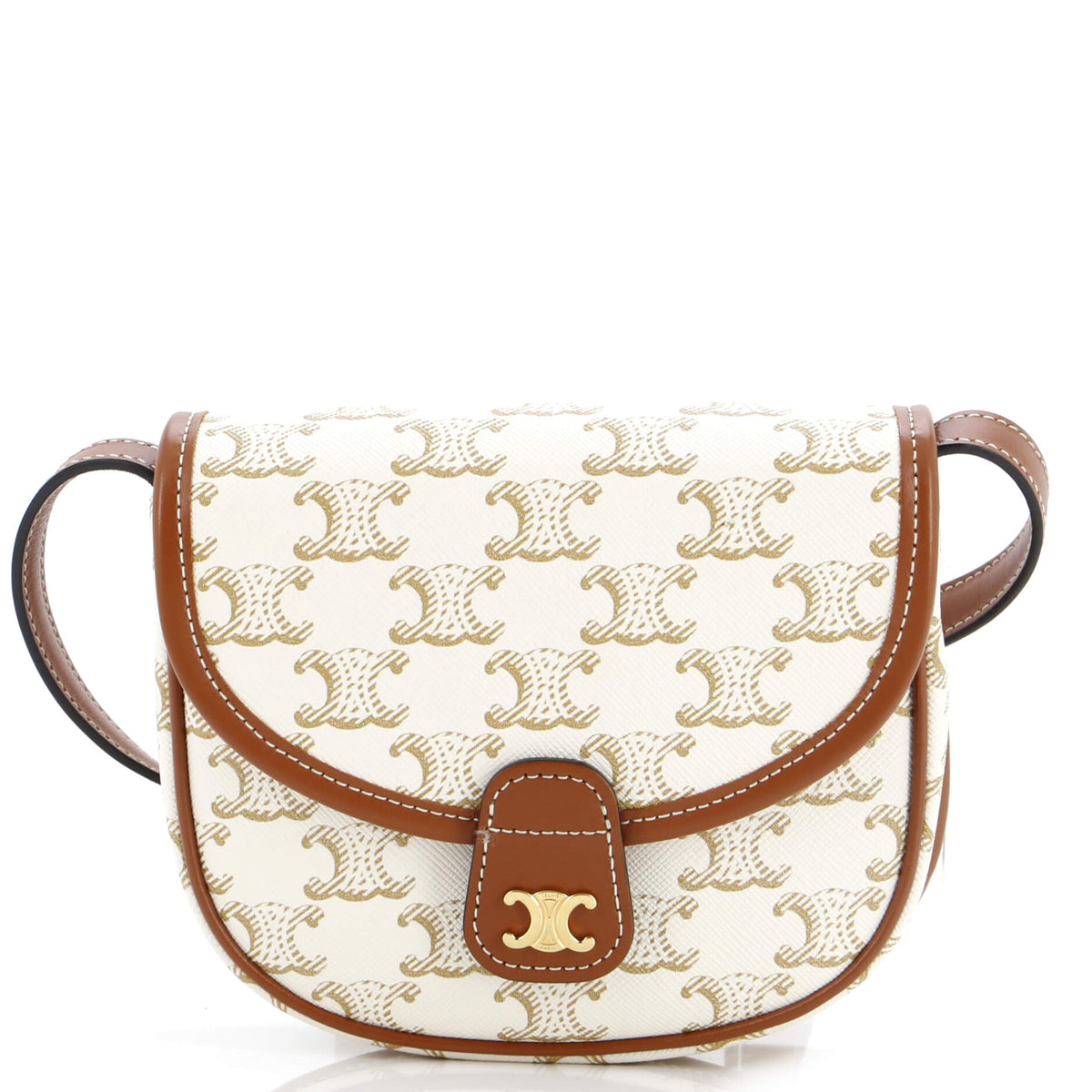 Celine CELINE Besace Flap Bag Triomphe Coated Canvas Mini