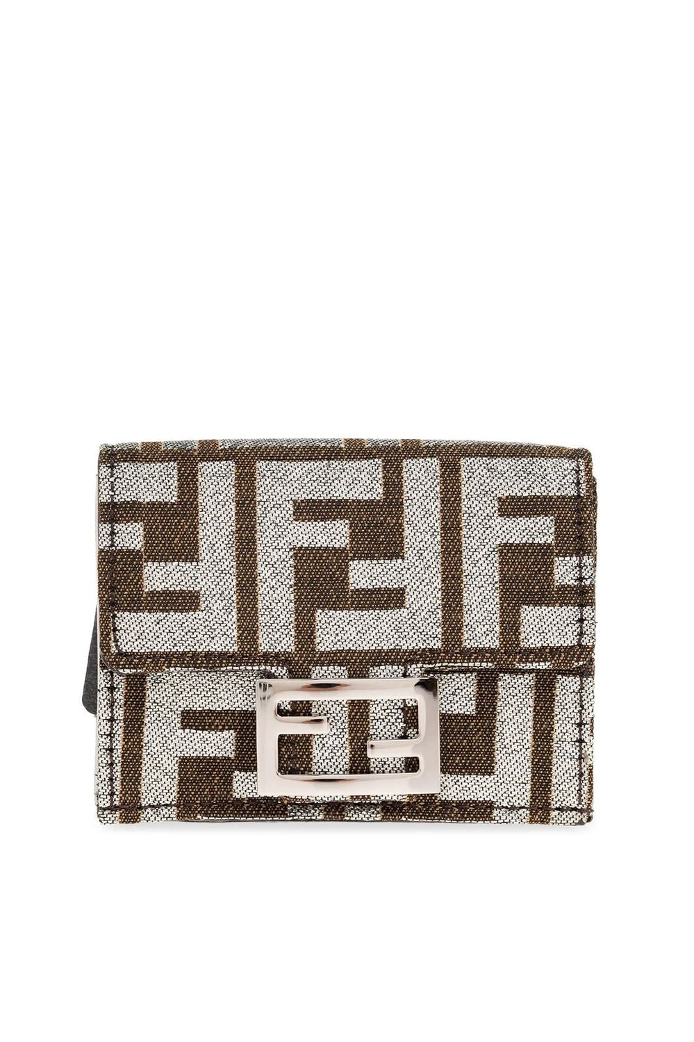 Fendi Women's Baguette Micro Trifold in Ebanoargp | 8M0395APKV