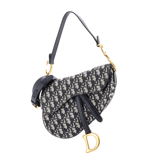Saddle Handbag with Strap Oblique Canvas Medium