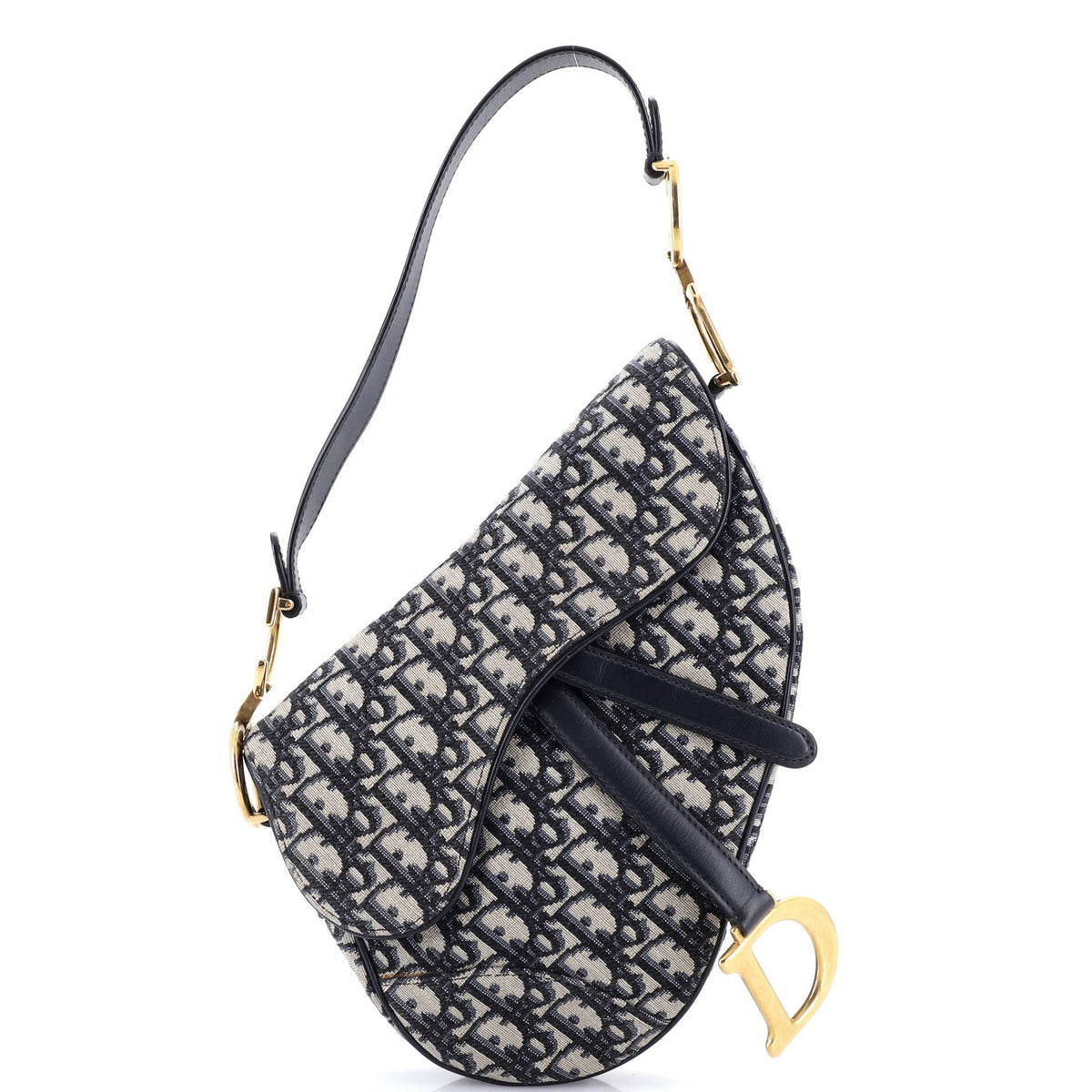 Christian Dior Saddle Handbag Oblique Canvas Medium