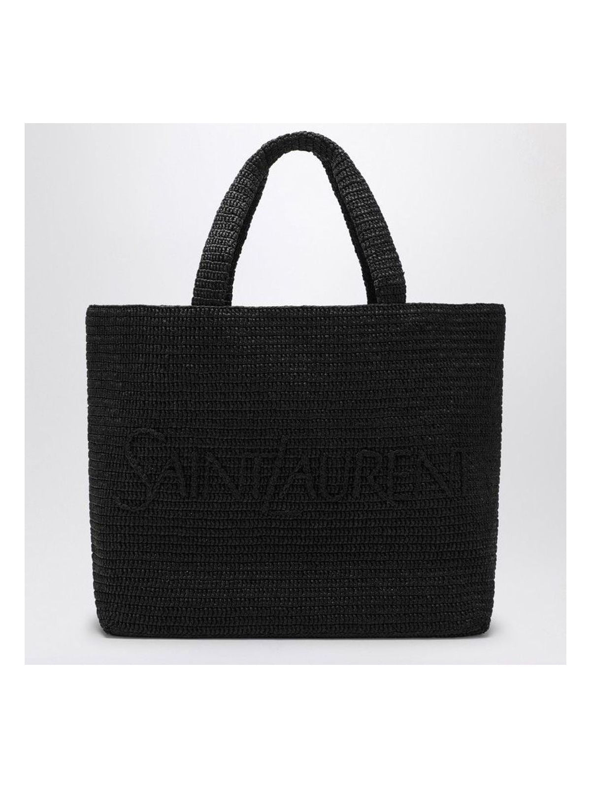 Saint Laurent Women's Raffia Tote Bag in Black | 776763GAAEL