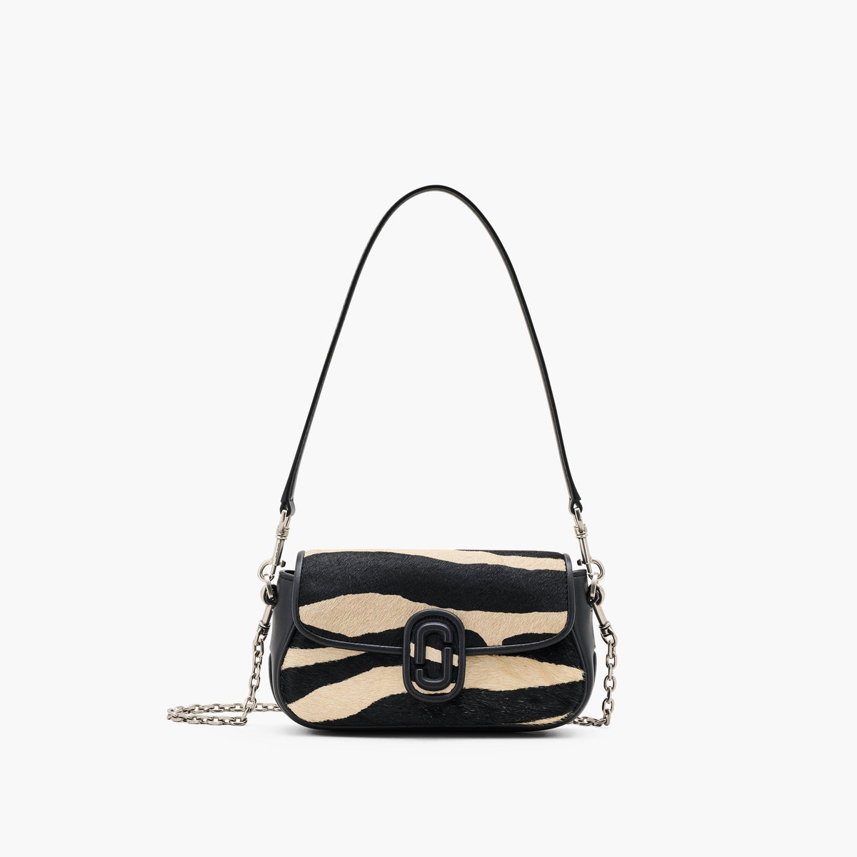 Marc Jacobs The Zebra Haircalf Clover Shoulder Bag in Black/White