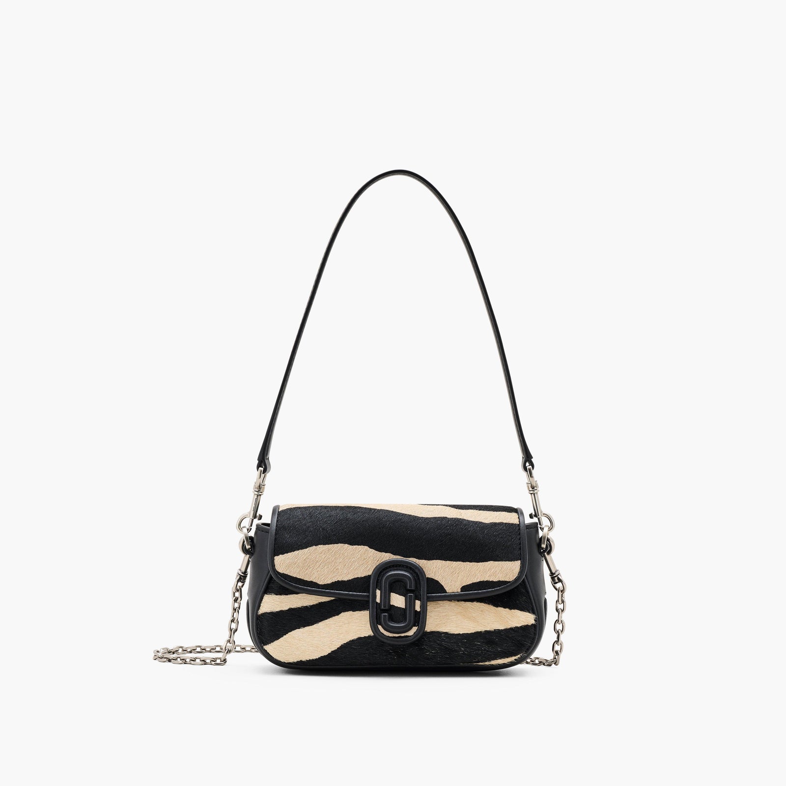 Marc Jacobs The Zebra Haircalf Clover Shoulder Bag in Black/White