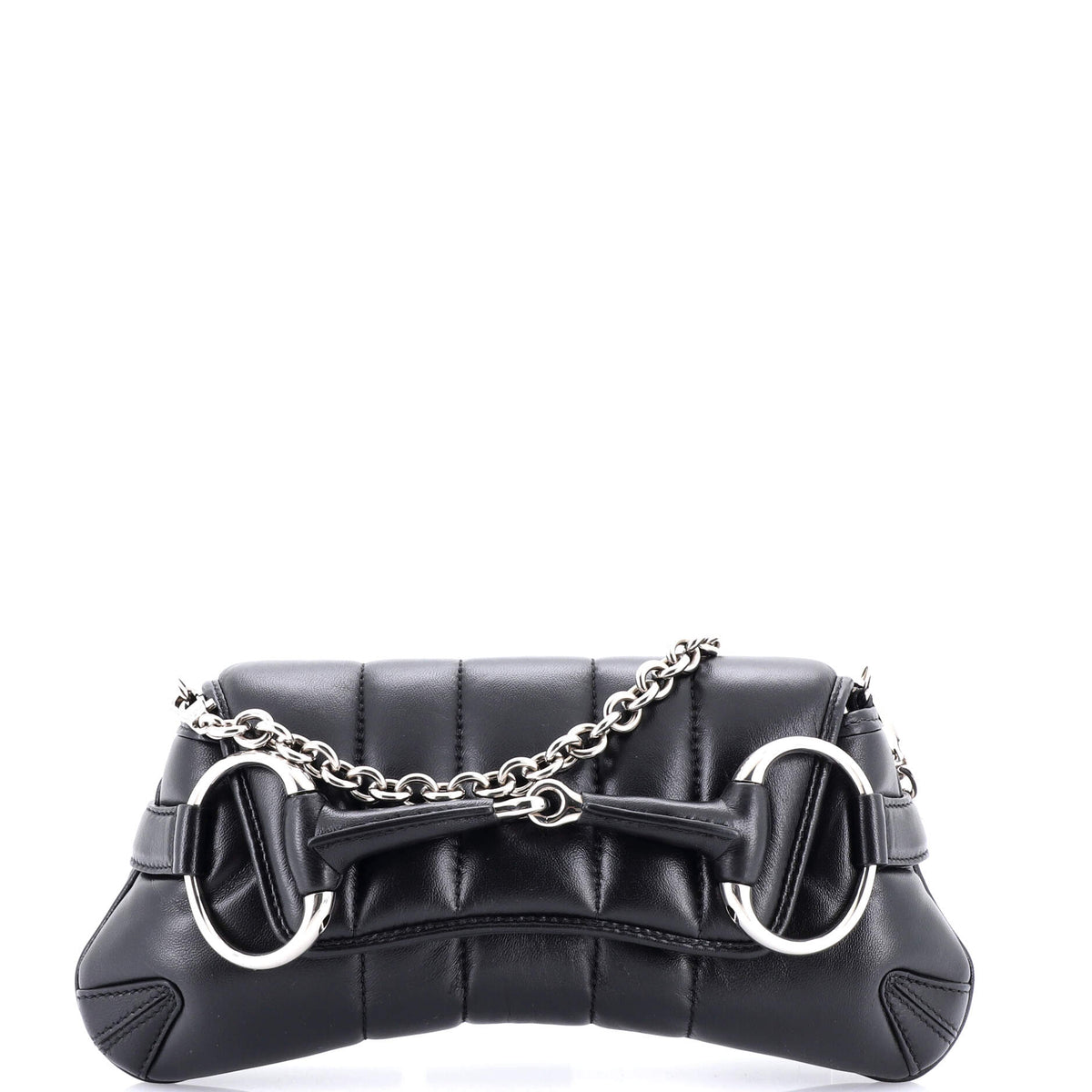 Gucci GUCCI Horsebit Chain Shoulder Bag Vertical Quilted Leather Small