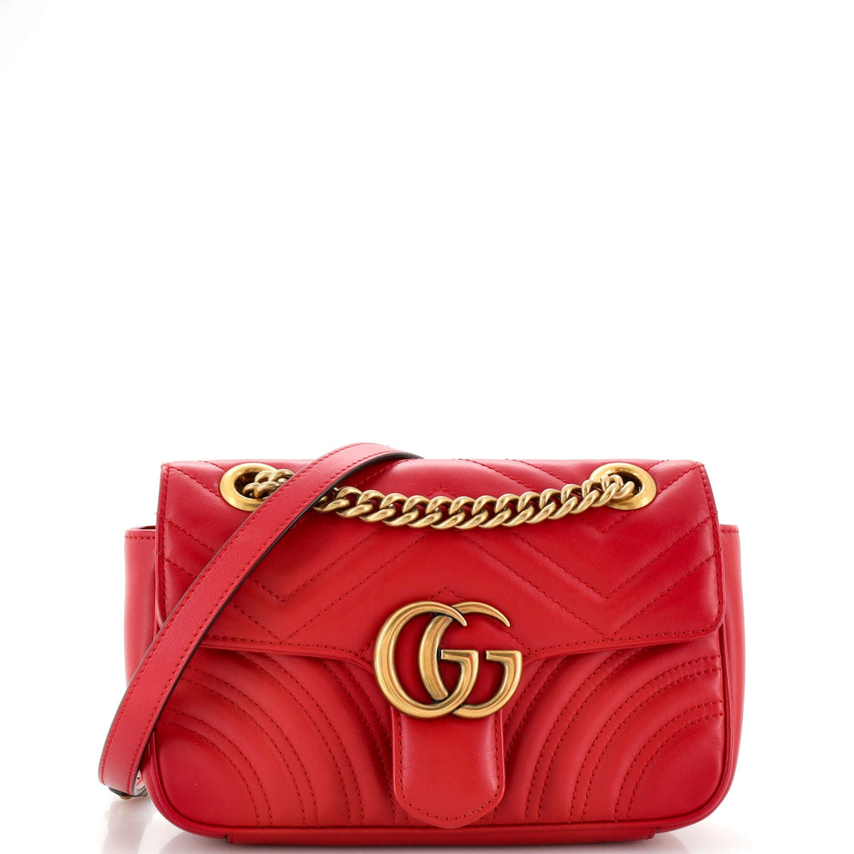 Gucci GUCCI GG Marmont Flap Bag Matelasse Leather Mini