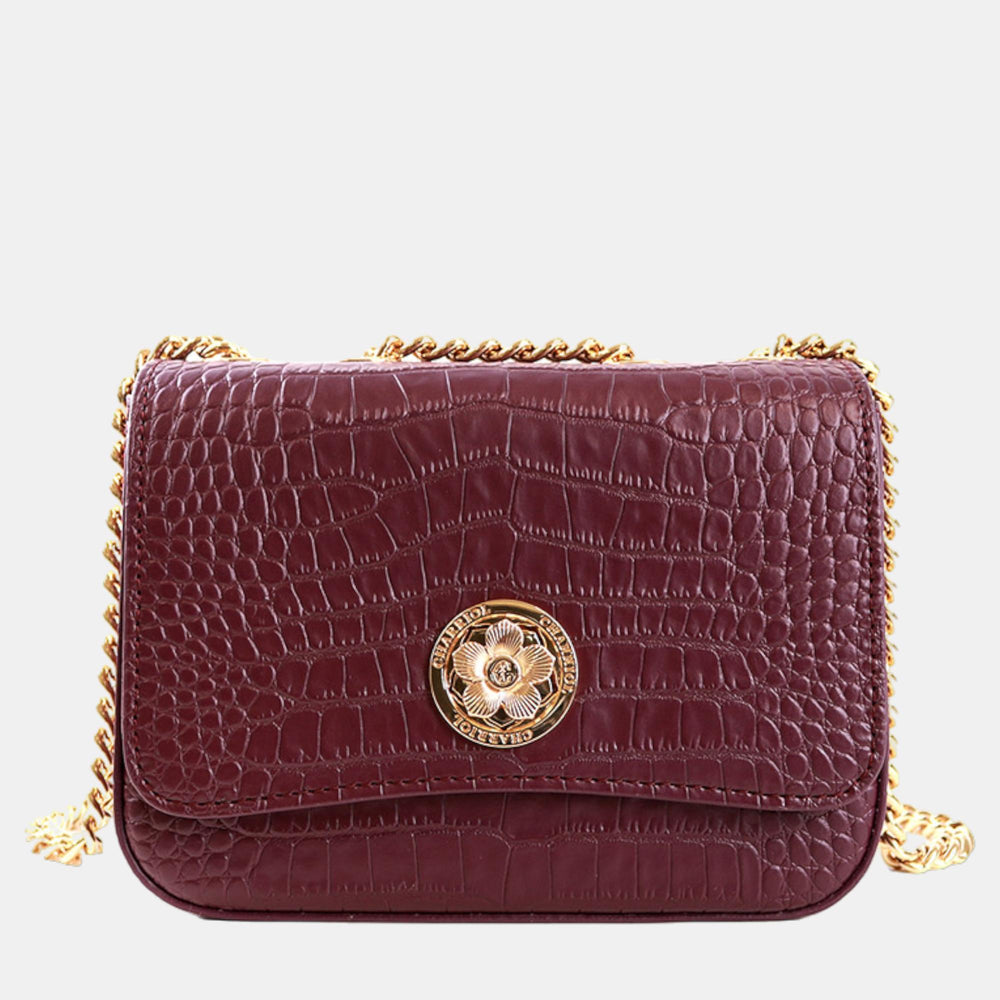 Bordeaux Leather LaetitiaClassic Handbag