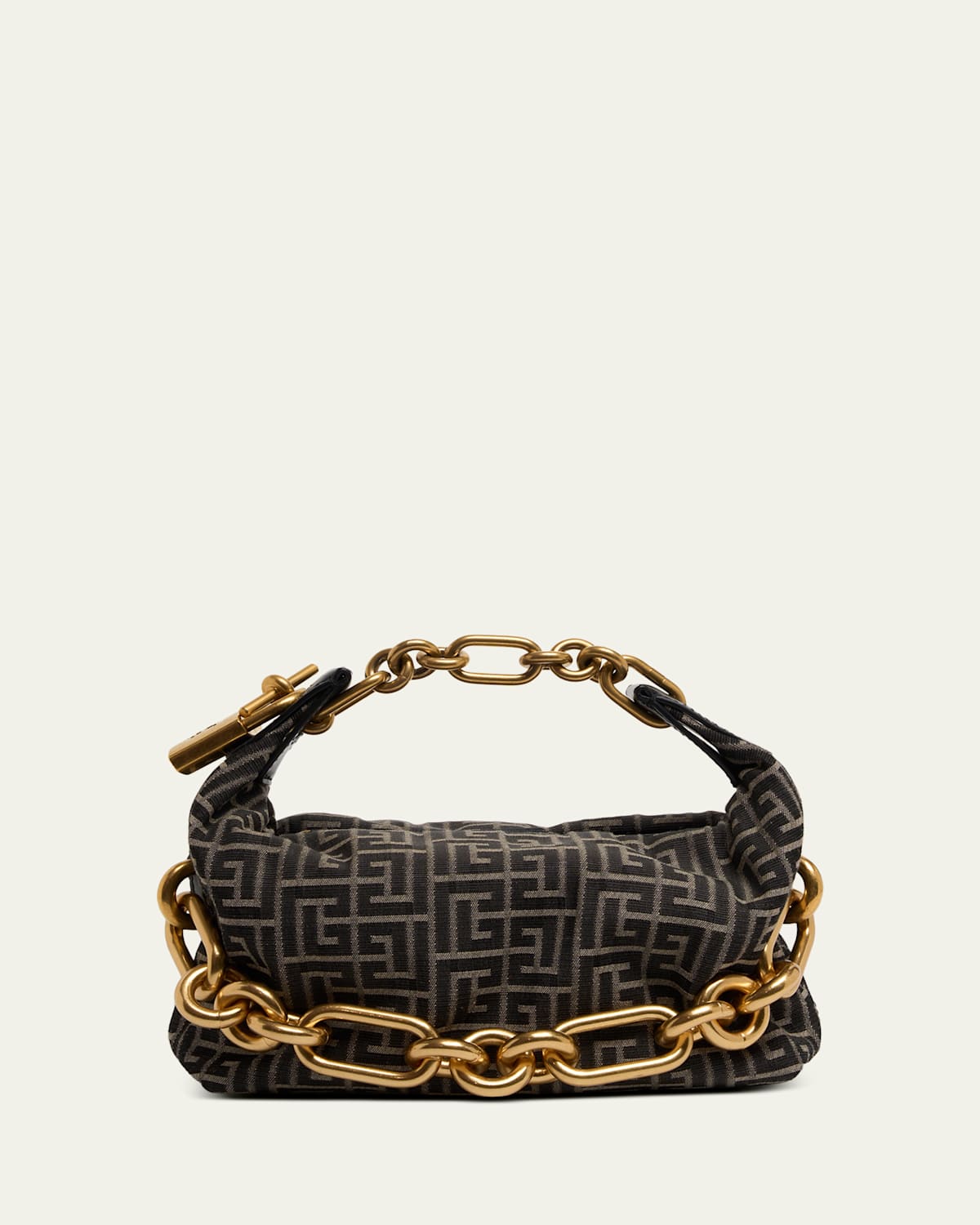 Balmain Sync Mini Top-Handle Bag in Monogram Jacquard