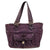 Purple Signature Fabric And Patent Leather Tote