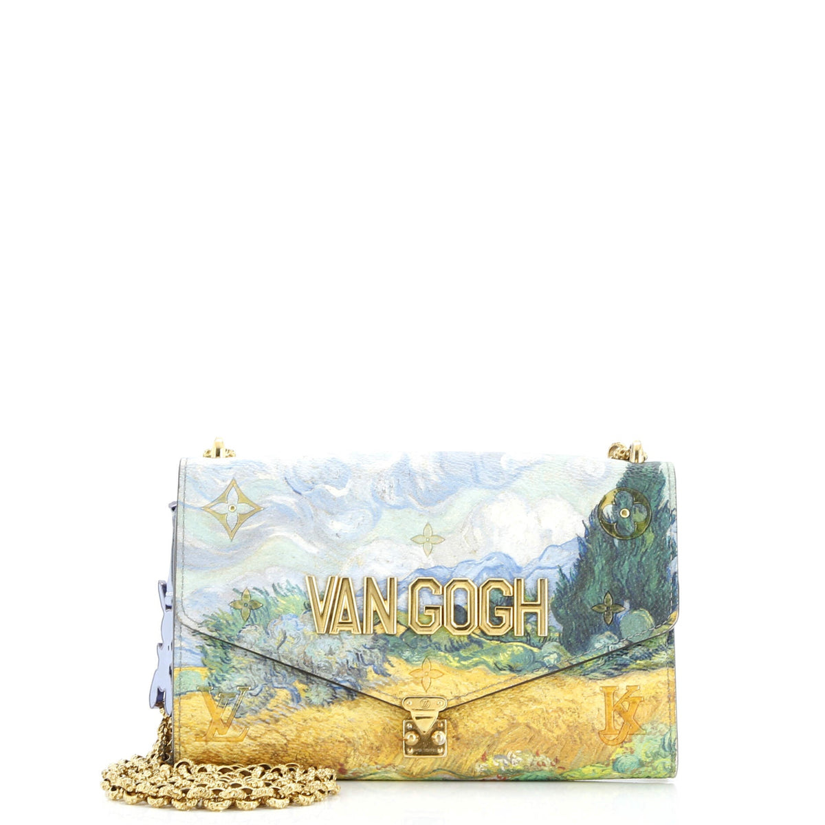 Louis Vuitton Chain Wallet Limited Edition Jeff Koons Van Gogh Print Canvas