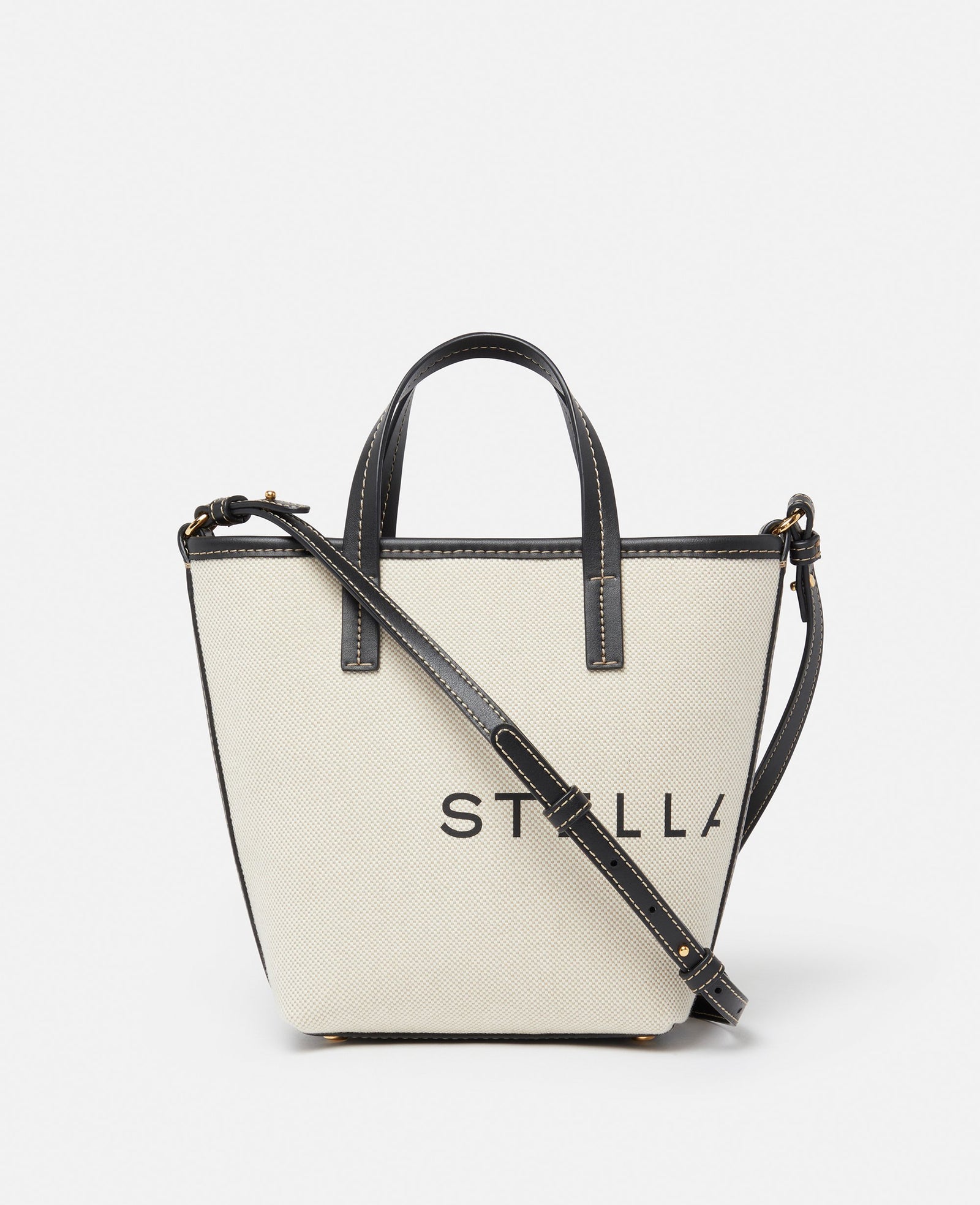 Stella McCartney Logo Canvas Crossbody Tote Bag, Woman, Ecru cream