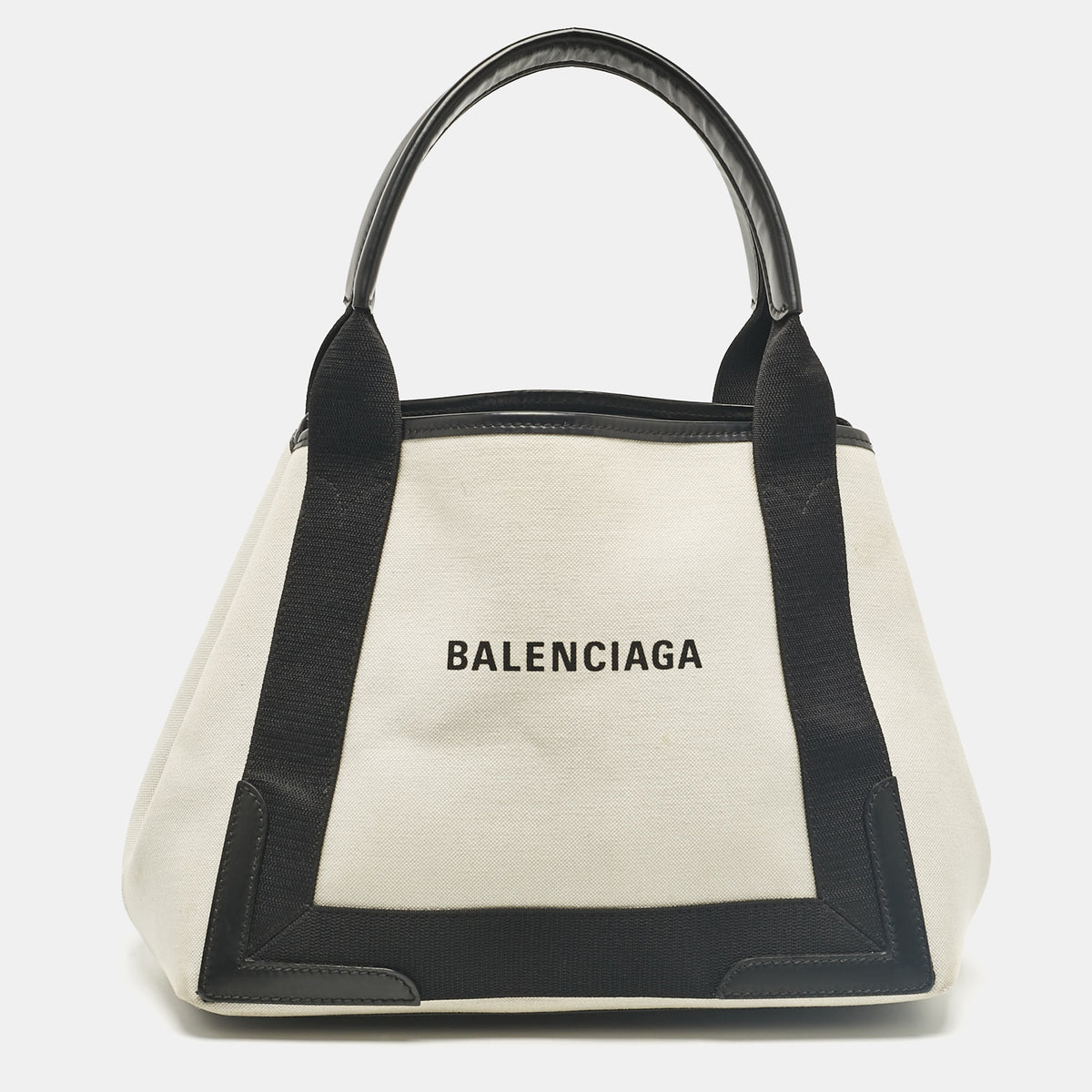 Balenciaga Black Canvas Leather Tote