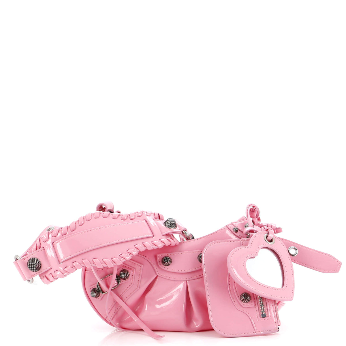 Balenciaga Le Cagole Giant Studs Shoulder Bag Patent XS