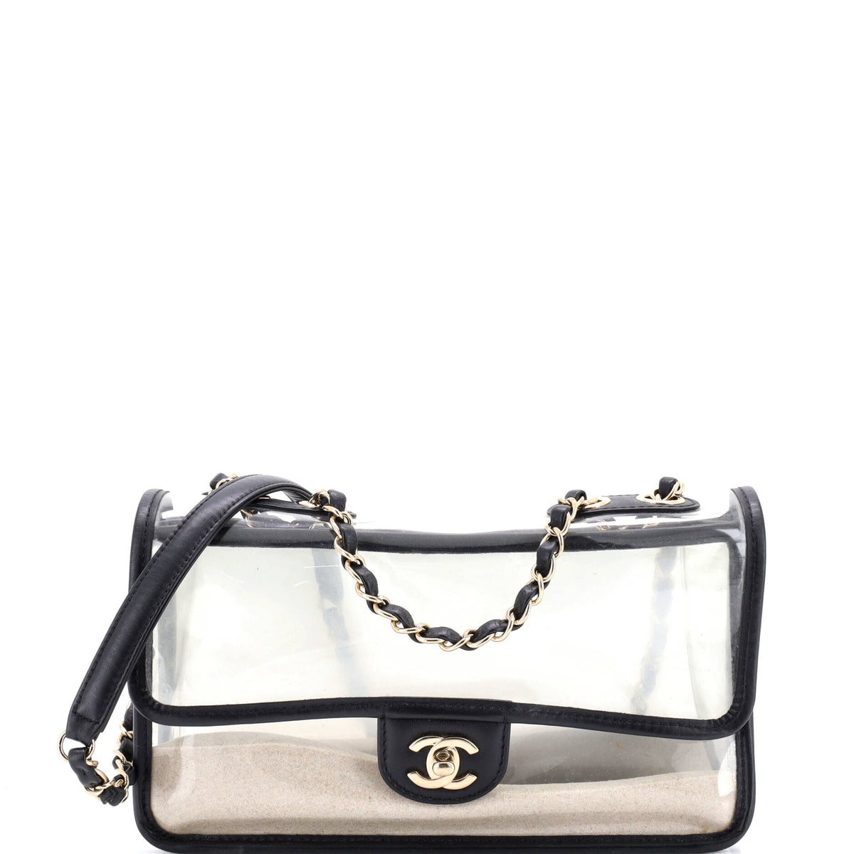 Chanel CHANEL Sand By The Sea Flap Bag PVC with Lambskin Medium