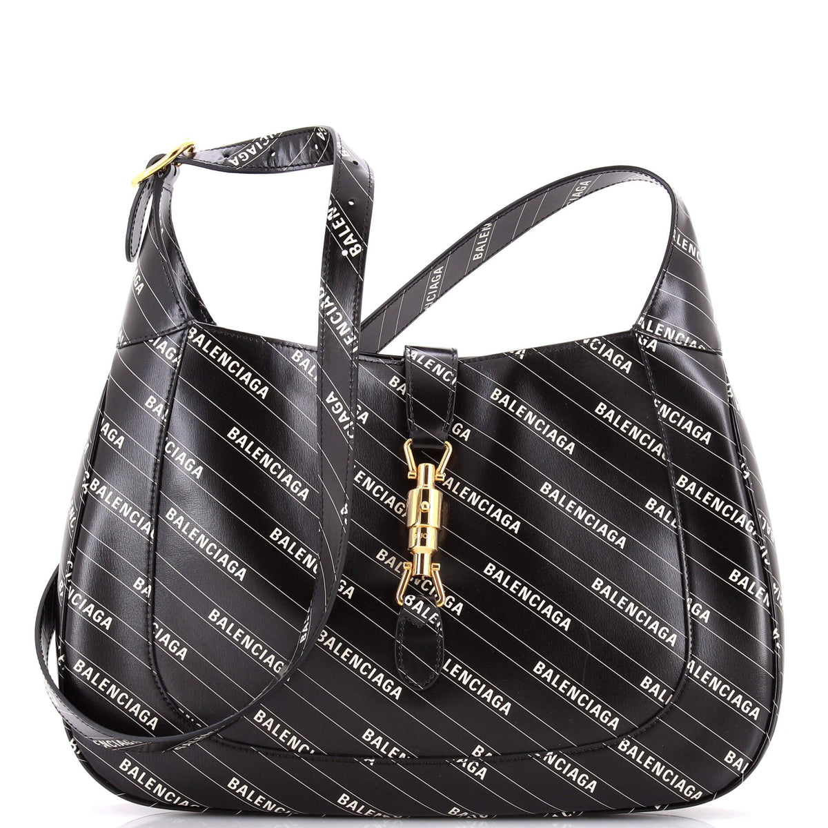 Gucci GUCCI x Balenciaga The Hacker Project Jackie 1961 Hobo Printed Leather Medium