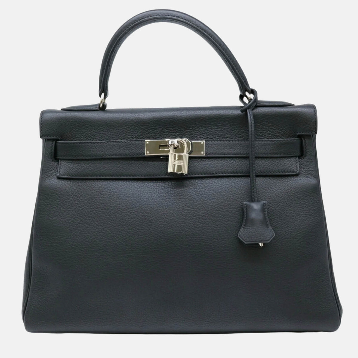 Hermès black Taurillon Clemence leather Kelly 32 handbag