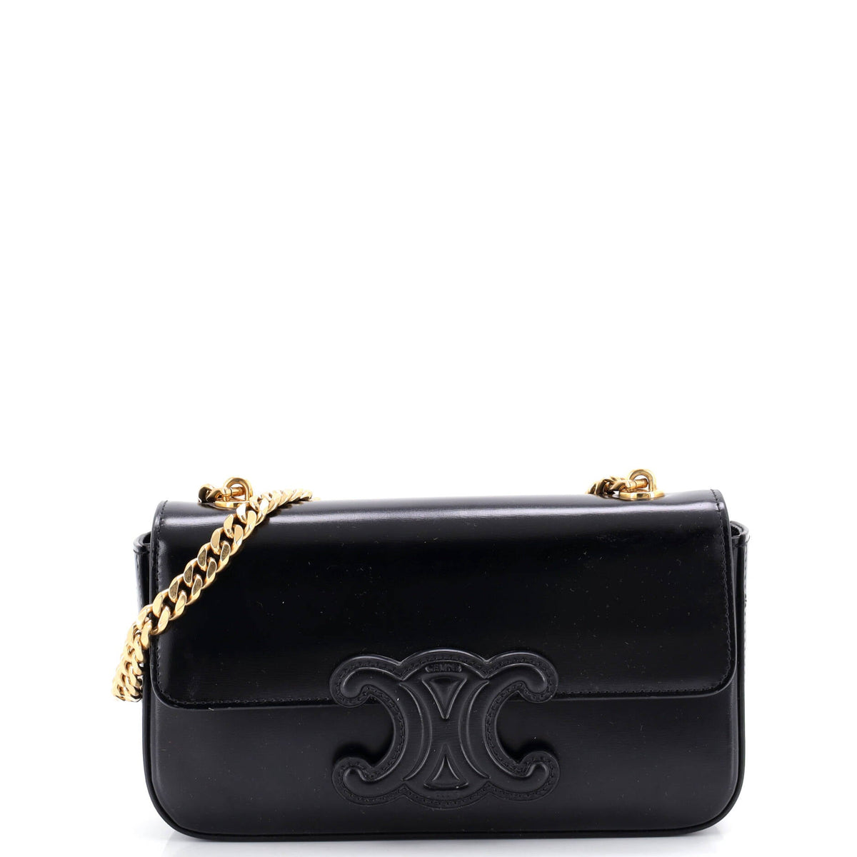 Celine CELINE Triomphe Chain Shoulder Bag Leather Small