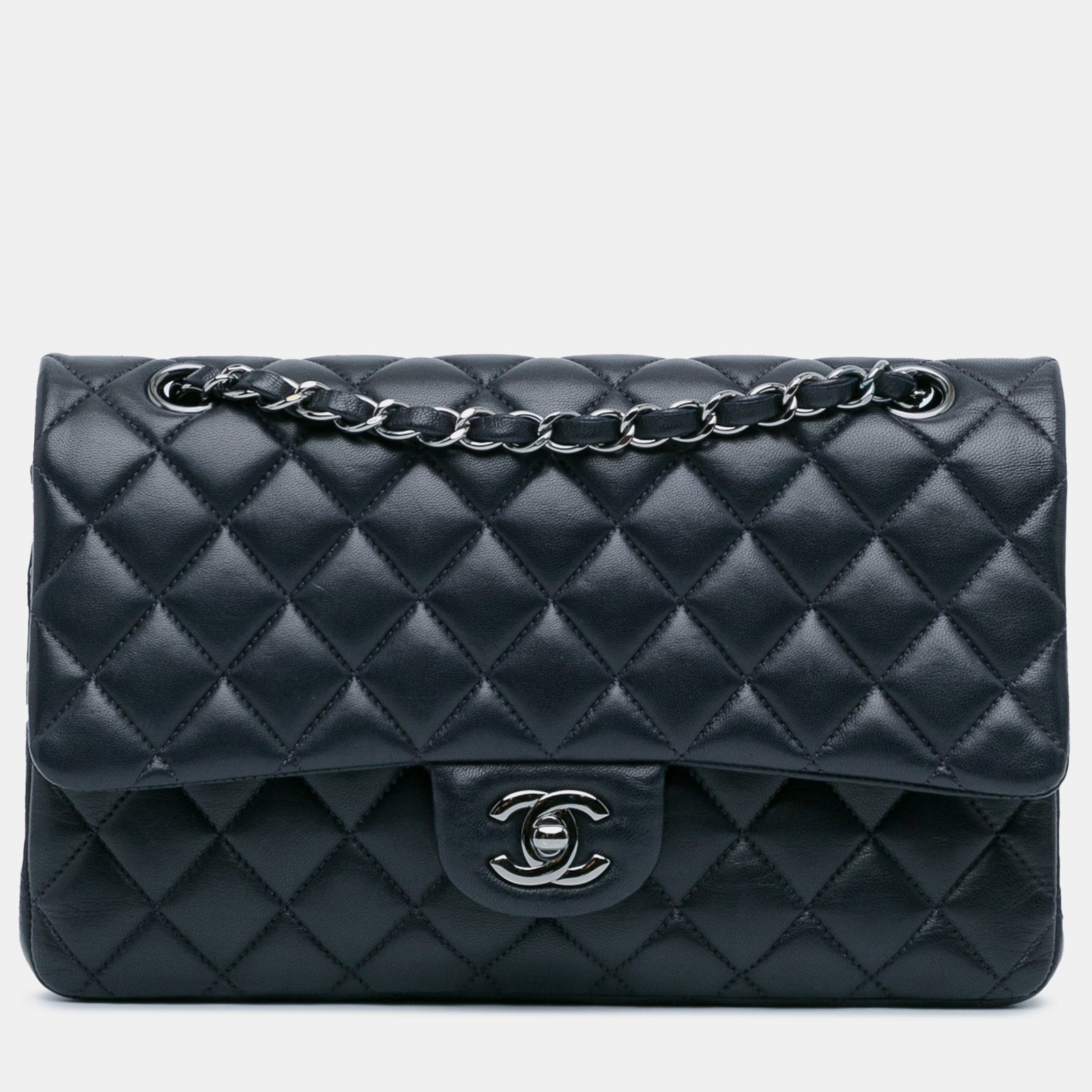 Chanel Mittelgroße klassische Tasche aus Lammleder mit Doppelklappe