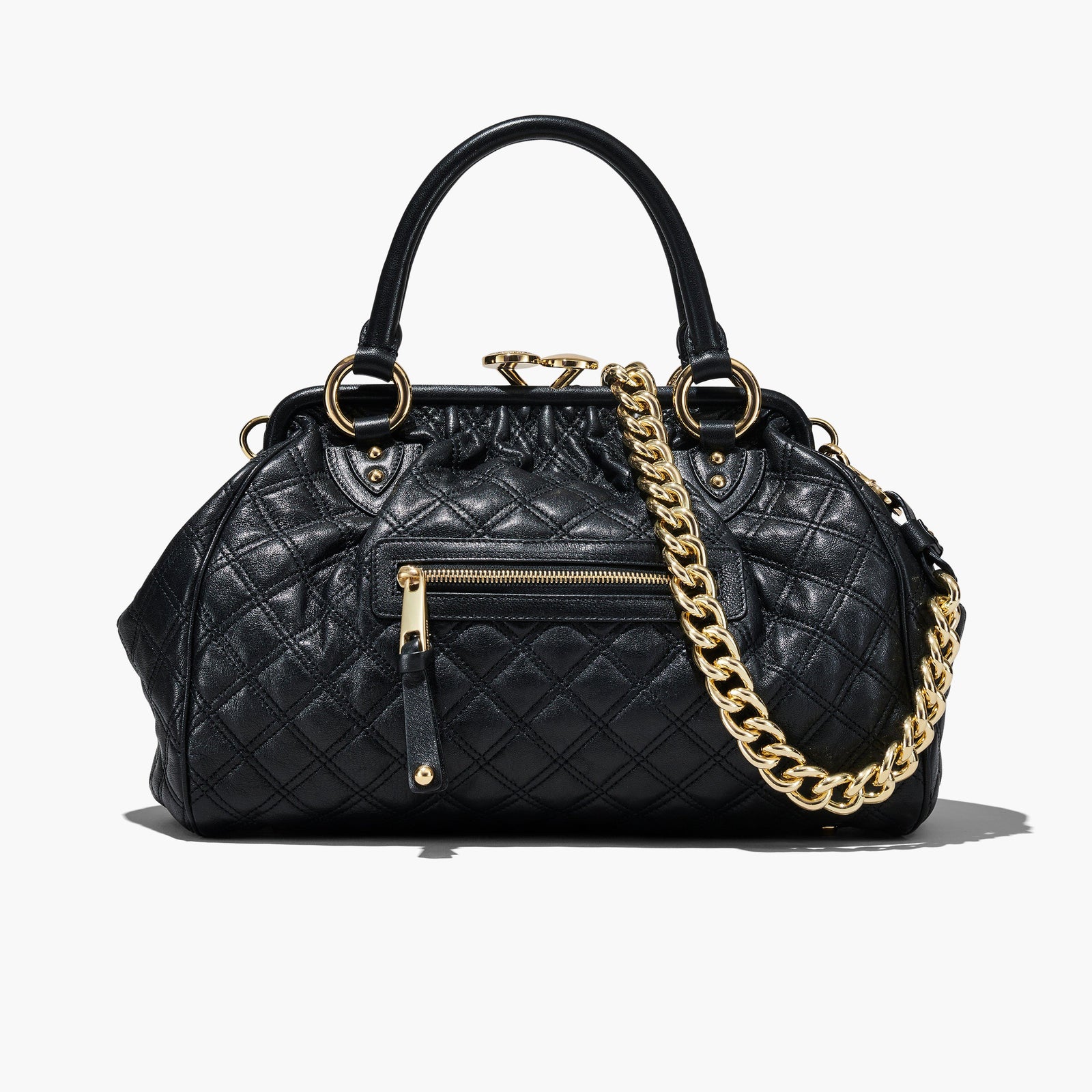 Marc Jacobs Re-Edition Quilted Leather Stam Bag in Black