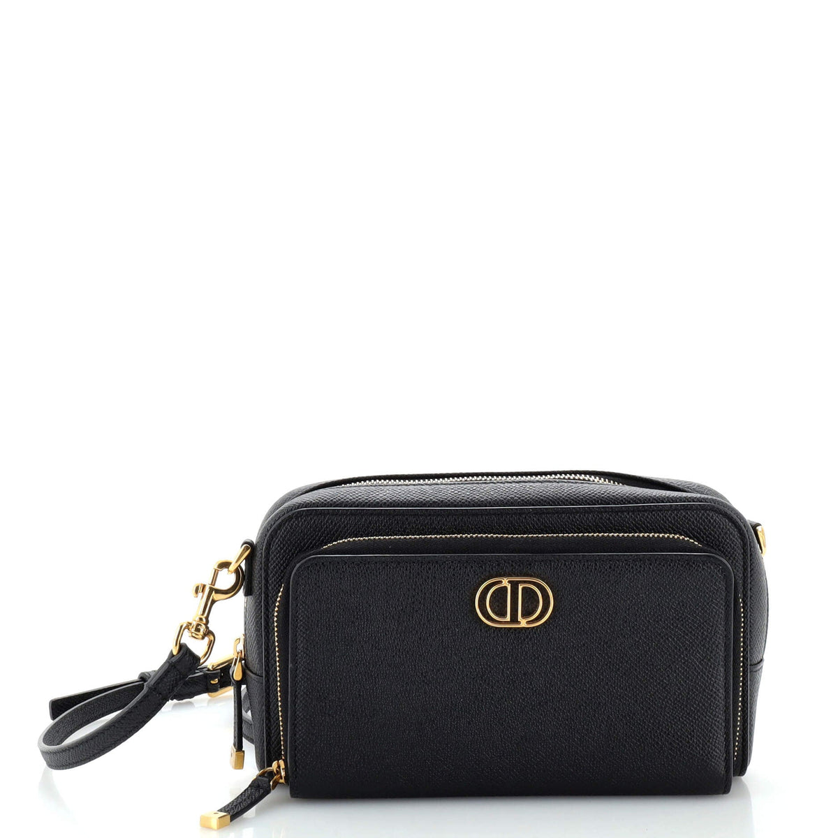 Christian Dior Caro Double Pouch Crossbody Bag Leather