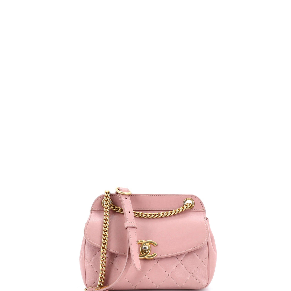 Chanel CHANEL Curved Flap Bag Quilted Lambskin Small