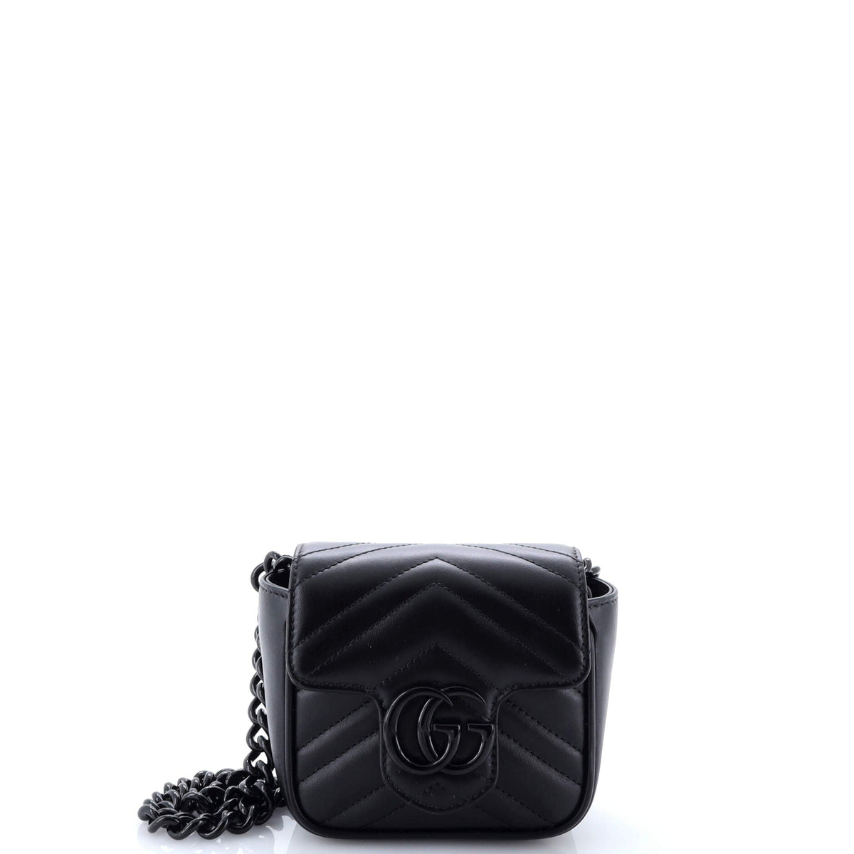 Gucci GUCCI GG Marmont Flap Belt Bag Matelasse Leather Mini