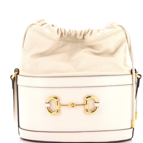 GUCCI Horsebit 1955 Bucket Crossbody Bag Leather Small