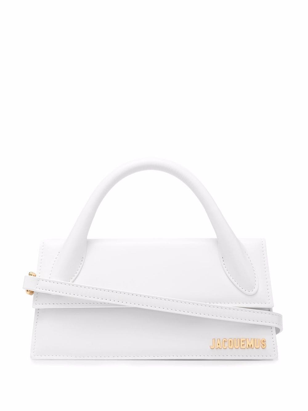 Jacquemus Women's Le Chiquito Long Leather Handbag in White | Size UNI | 213BA004