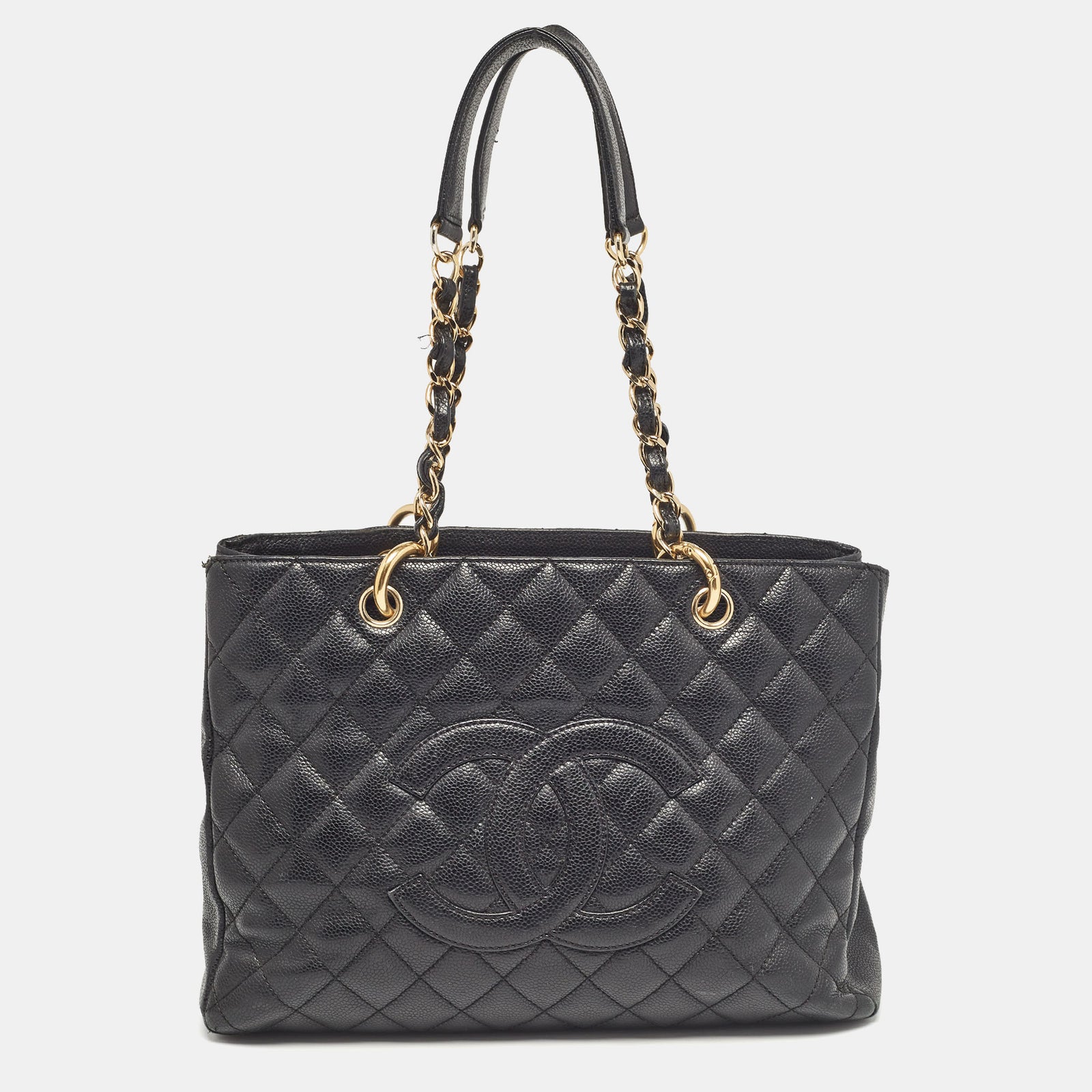 Chanel Sac cabas GST en cuir caviar matelassé noir