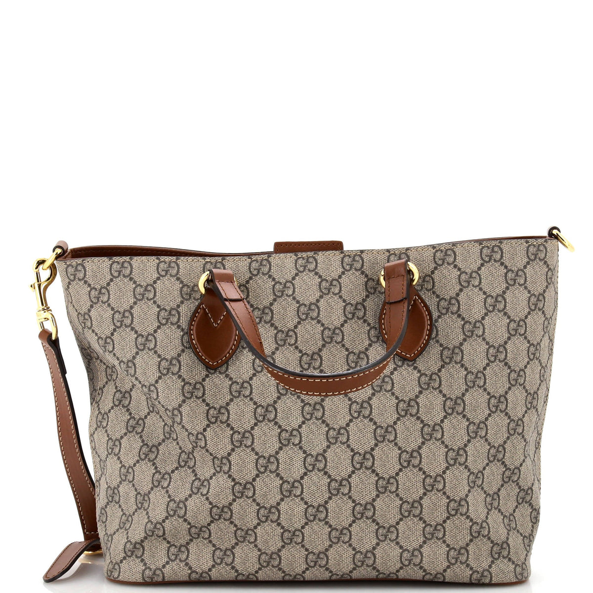 Gucci GUCCI Convertible Soft Tote GG Coated Canvas Small