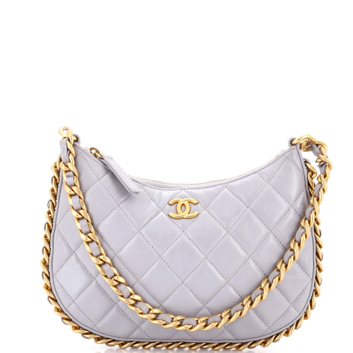 Chanel CHANEL CC Chain Around Hobo Quilted Lambskin