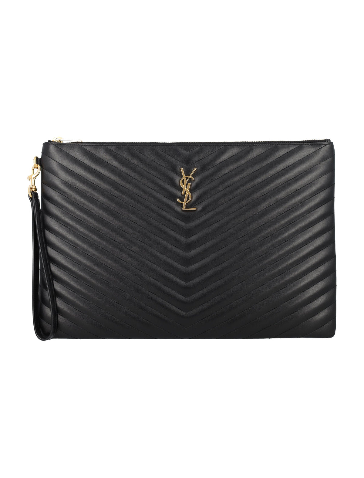 Saint Laurent Women's Ysl D.c. Mono Pouch in Black | 24A440222CWU01 Color 1000