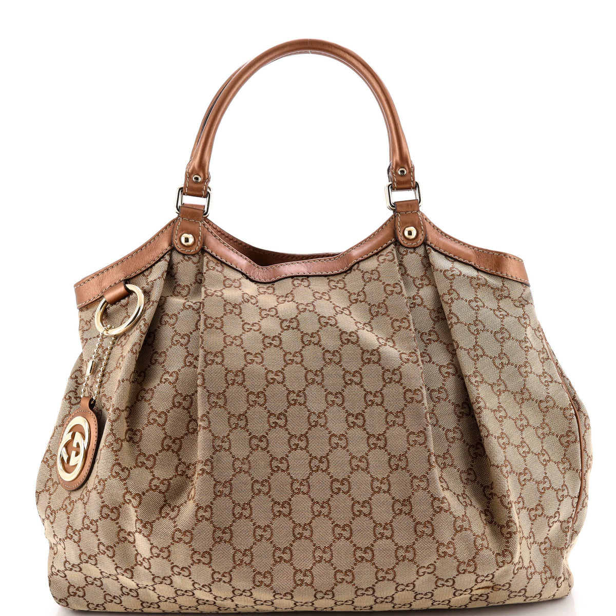 Gucci GUCCI Sukey Tote GG Canvas with Leather Large