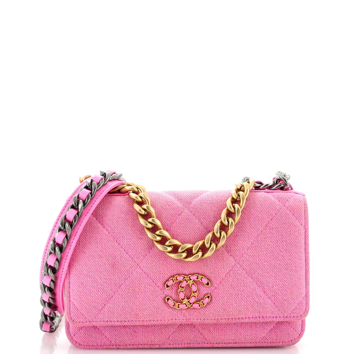 Chanel CHANEL 19 Wallet on Chain Quilted Denim