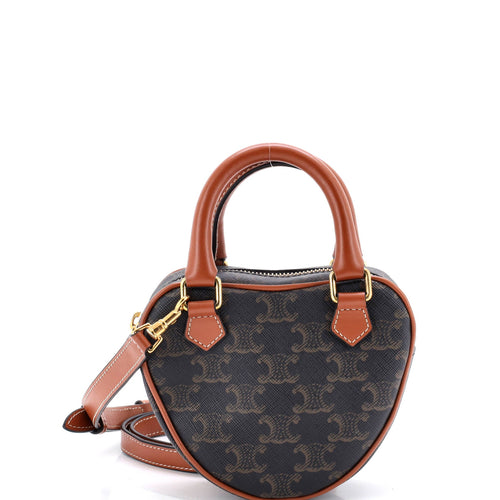 CELINE Heart Bag Triomphe Coated Canvas Medium