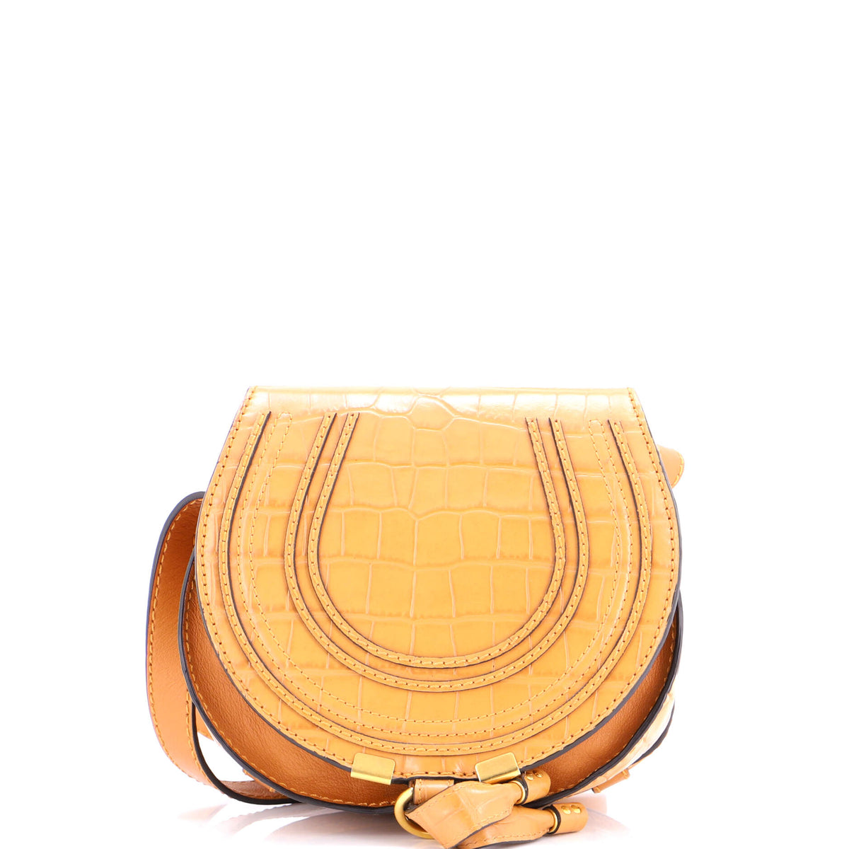 Chloe CHLOE Marcie Crossbody Bag Crocodile Embossed Leather Mini