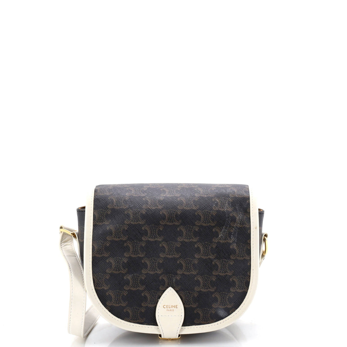 Celine CELINE Folco Bag Triomphe Coated Canvas Medium