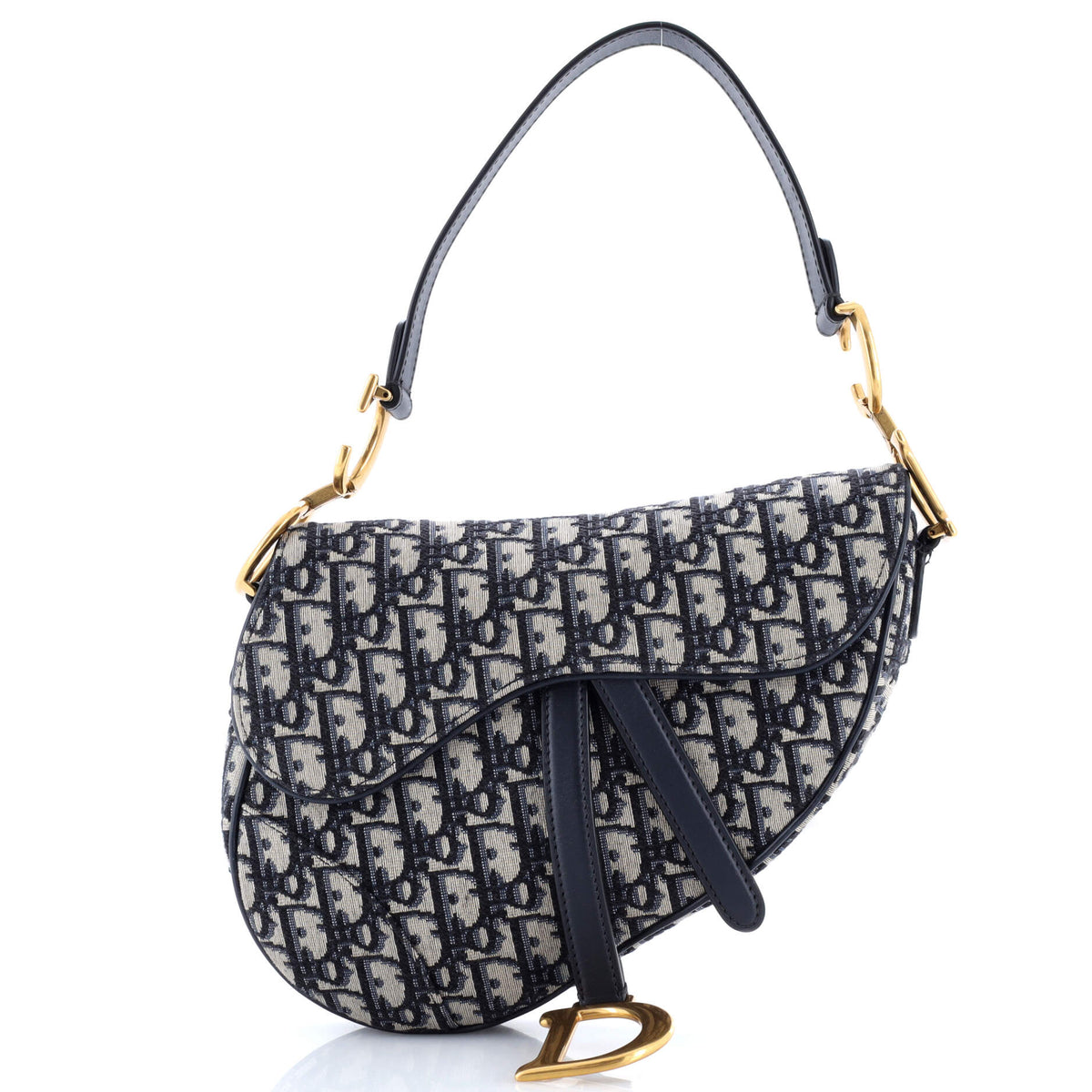 Christian Dior Saddle Handbag Oblique Canvas Medium