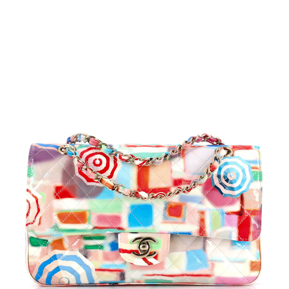 Chanel CHANEL Classic Double Flap Bag Quilted Printed Patent Medium