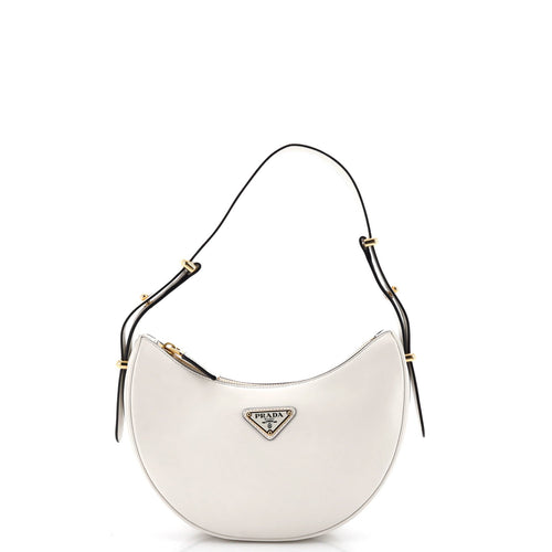PRADA Arque Half Moon Hobo Leather Small