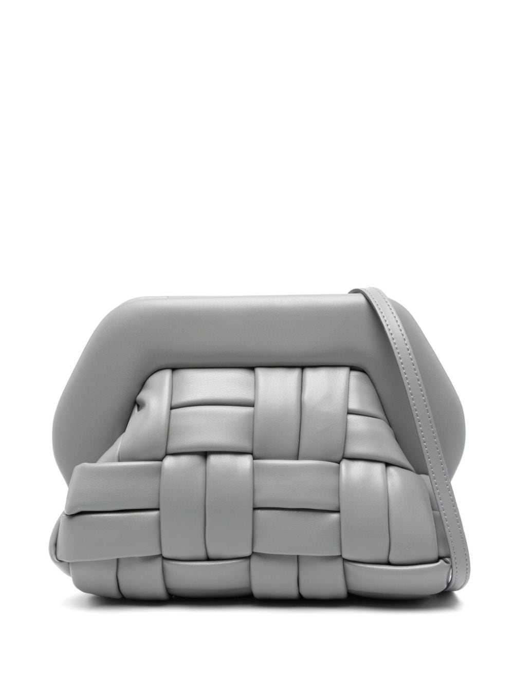 ThemoirÃ¨ Women's Tia Weaved Vegan Leather Clutch in Grey | Size UNI | tmfw24tin104