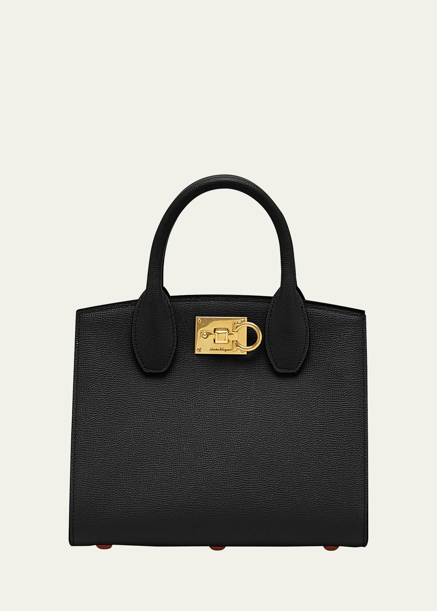 Ferragamo Studio Box Mini-Tasche aus Leder mit Henkel