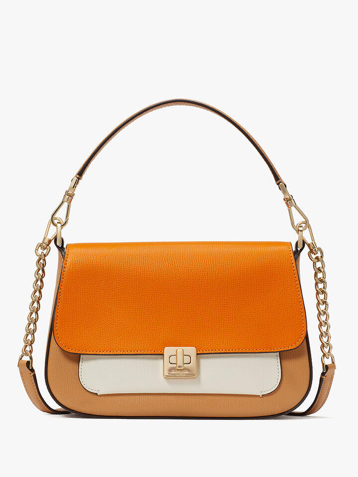 Kate Spade Au Phoebe Colorblock Refined Grain Leather Flap Crossbody