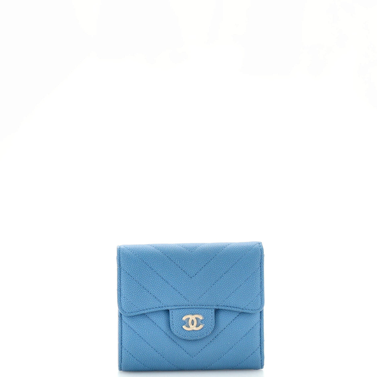 Chanel CHANEL CC Compact Classic Flap Wallet Chevron Caviar